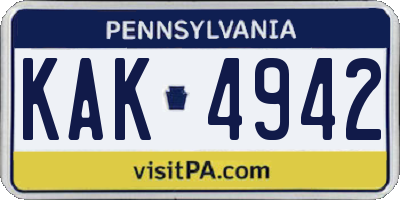 PA license plate KAK4942