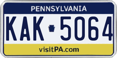 PA license plate KAK5064
