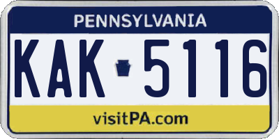 PA license plate KAK5116