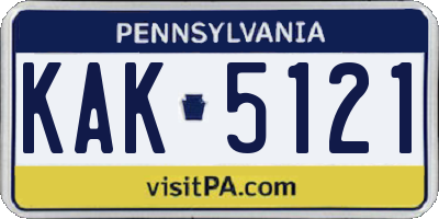 PA license plate KAK5121