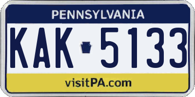 PA license plate KAK5133