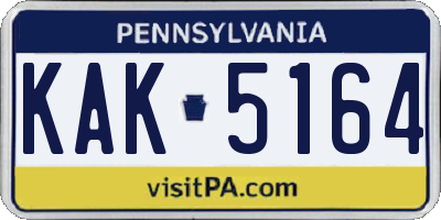 PA license plate KAK5164