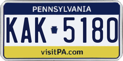 PA license plate KAK5180