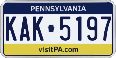 PA license plate KAK5197