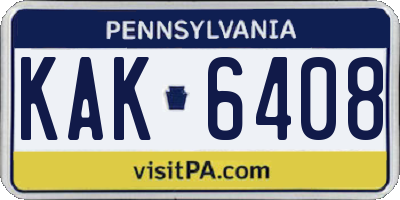 PA license plate KAK6408