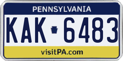 PA license plate KAK6483