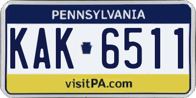 PA license plate KAK6511