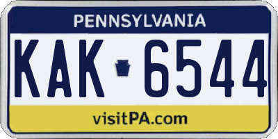 PA license plate KAK6544