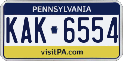 PA license plate KAK6554