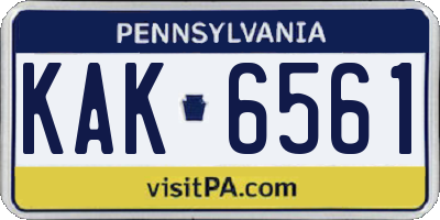 PA license plate KAK6561