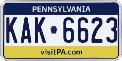 PA license plate KAK6623