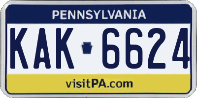 PA license plate KAK6624