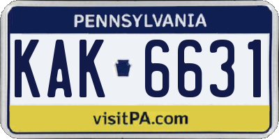 PA license plate KAK6631