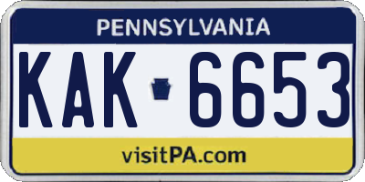 PA license plate KAK6653