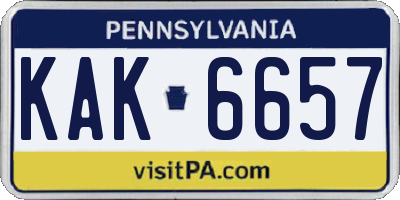 PA license plate KAK6657