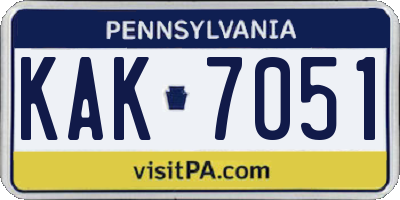 PA license plate KAK7051