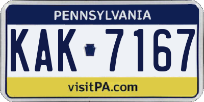 PA license plate KAK7167