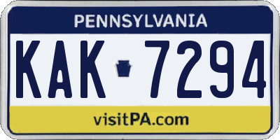 PA license plate KAK7294
