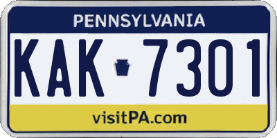 PA license plate KAK7301