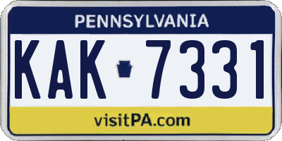 PA license plate KAK7331
