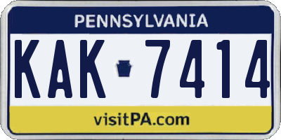 PA license plate KAK7414