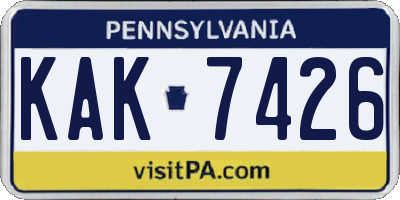 PA license plate KAK7426