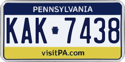 PA license plate KAK7438