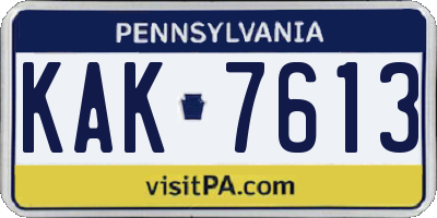 PA license plate KAK7613