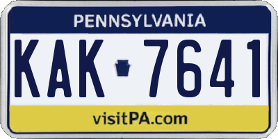 PA license plate KAK7641