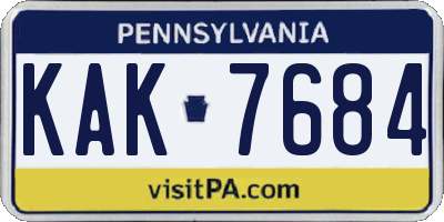 PA license plate KAK7684