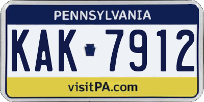 PA license plate KAK7912