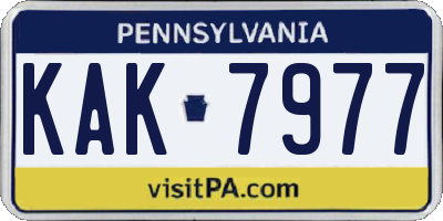 PA license plate KAK7977