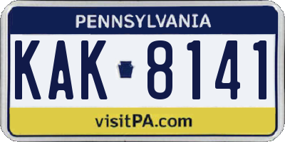 PA license plate KAK8141