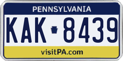 PA license plate KAK8439