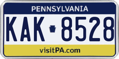 PA license plate KAK8528