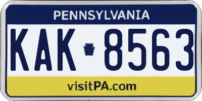PA license plate KAK8563