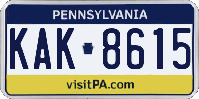 PA license plate KAK8615