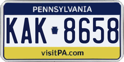 PA license plate KAK8658