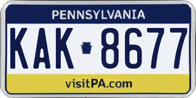 PA license plate KAK8677
