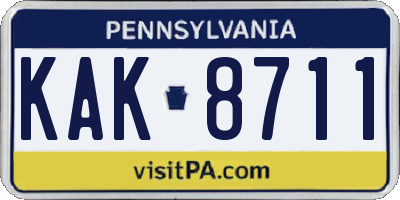 PA license plate KAK8711