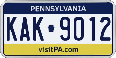 PA license plate KAK9012