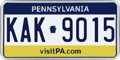 PA license plate KAK9015