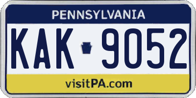 PA license plate KAK9052