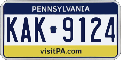 PA license plate KAK9124