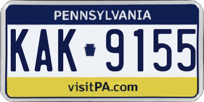 PA license plate KAK9155