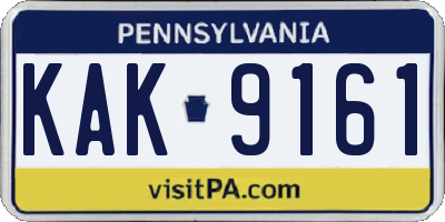 PA license plate KAK9161