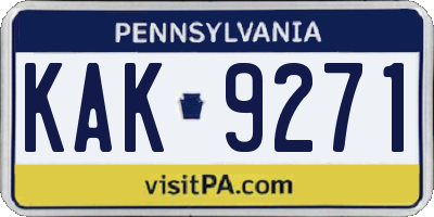 PA license plate KAK9271