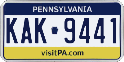 PA license plate KAK9441