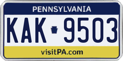 PA license plate KAK9503