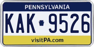 PA license plate KAK9526
